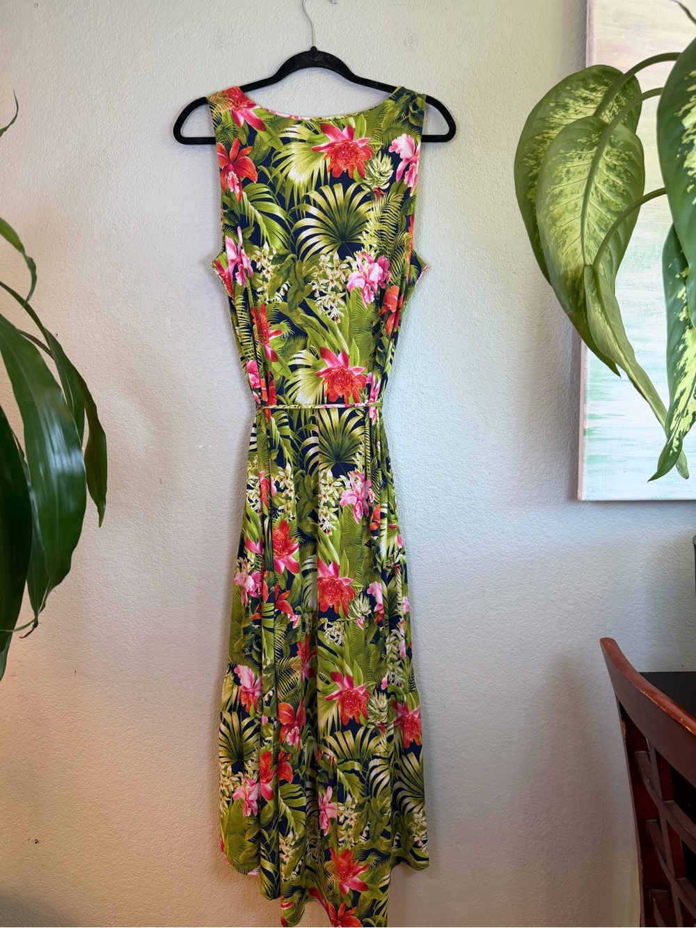 Tommy Bahama Paradise Perfect Island Navy Green Pink Drop Waist Maxi Dress L - Picture 6 of 10